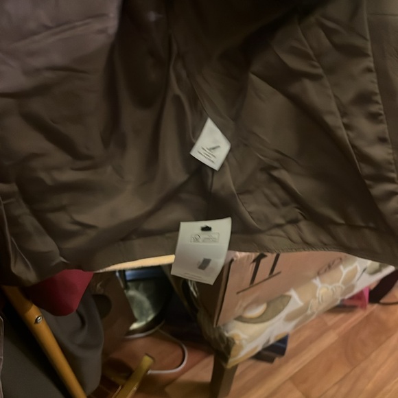 Halogen Leather Crop Jacket -Small Taupe Tan Moto Quilted Knit Stretch Sleeves - Picture 5 of 6